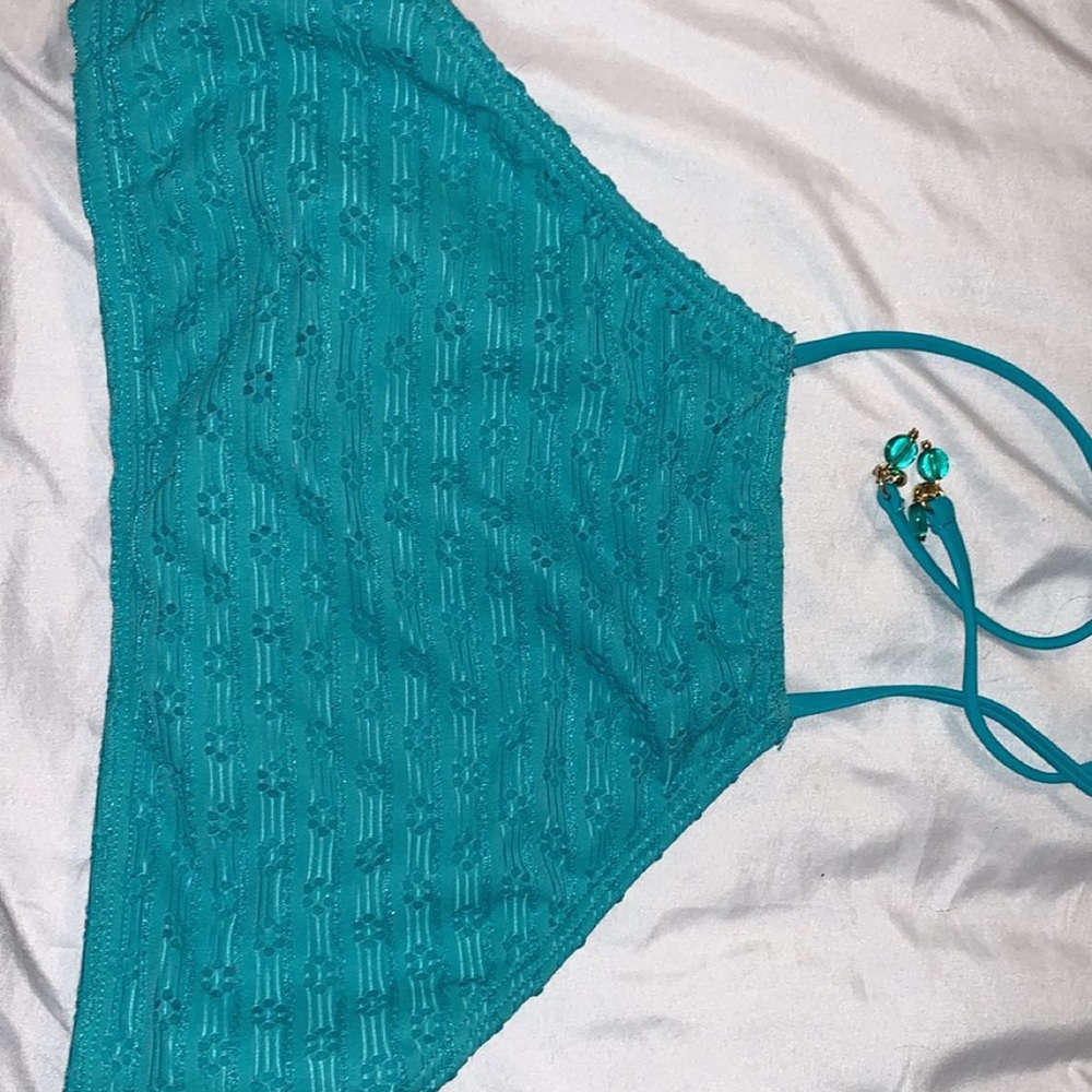Green bathing suit top